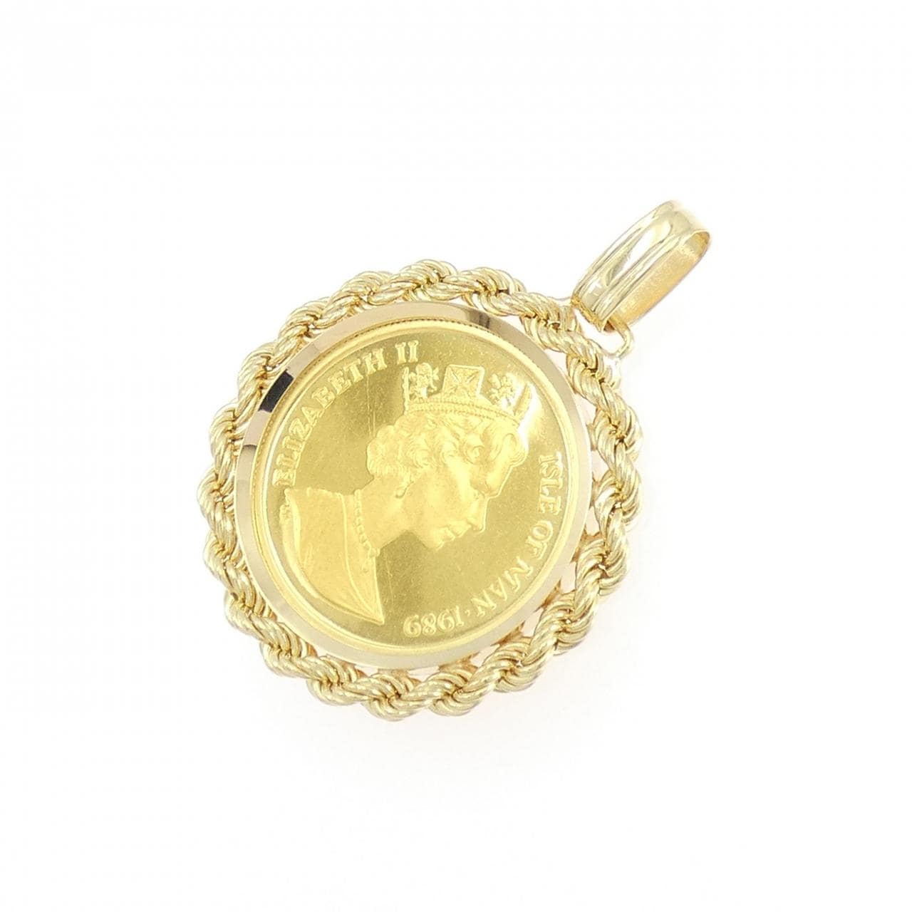 750YG(枠) コイン ペンダント