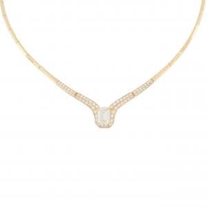 K18YG ダイヤモンド ネックレス 2.162CT M VS2 エメラルドカット