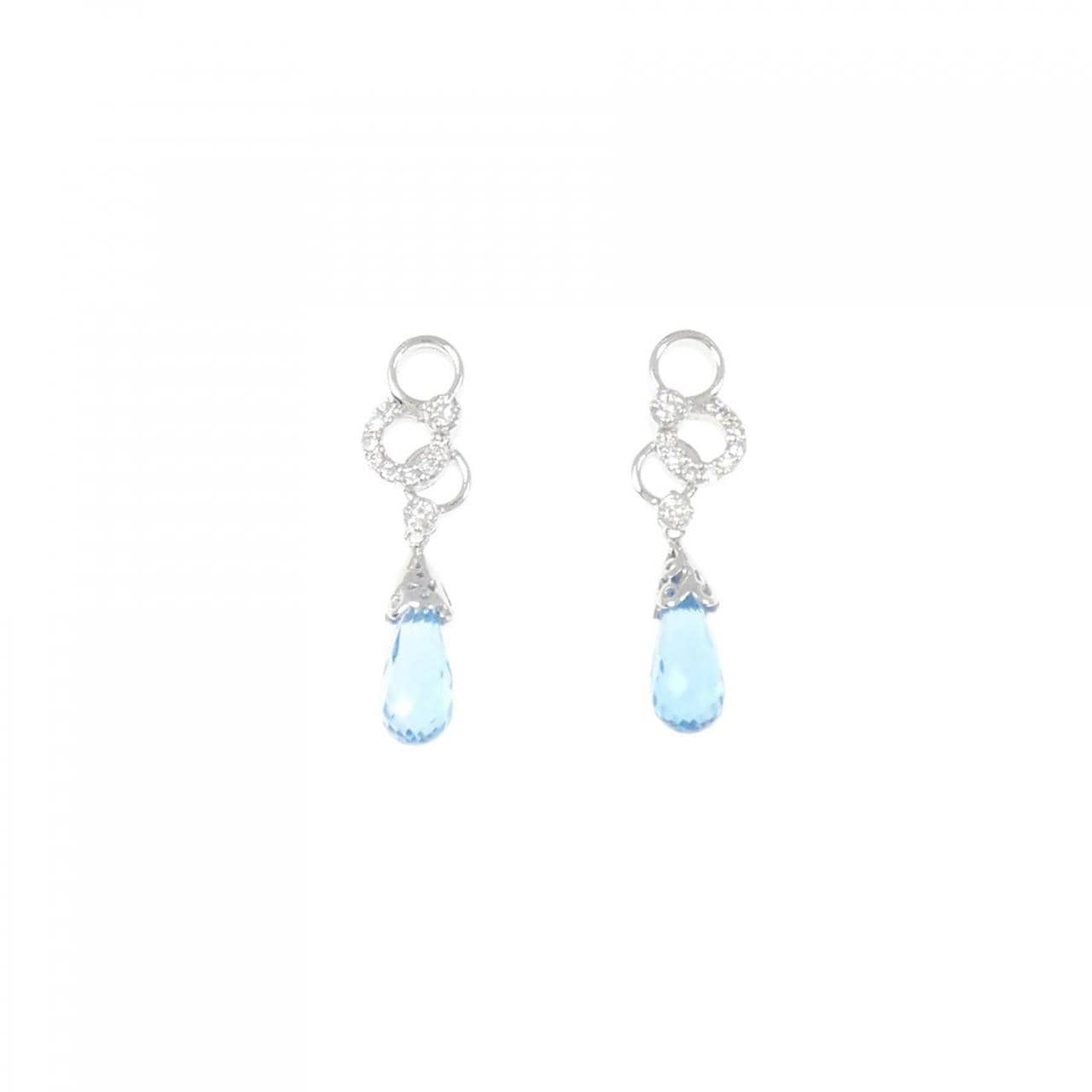 K18WG ブルートパーズ ピアス