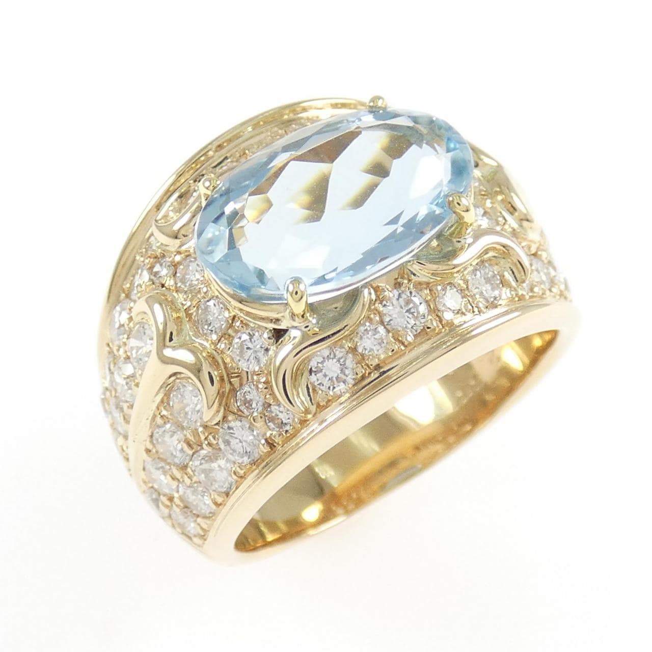 K18YG アクアマリン リング 2.65CT
