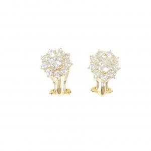 K18YG フラワー ダイヤモンド ピアス 1.94CT