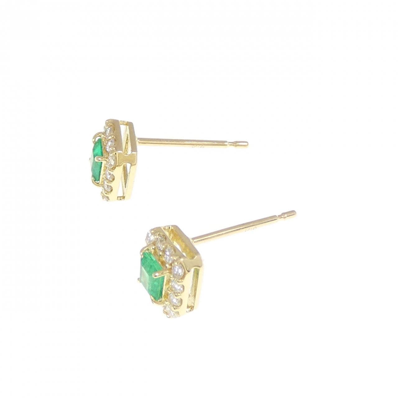 [BRAND NEW] K18YG Emerald Earrings 0.22CT