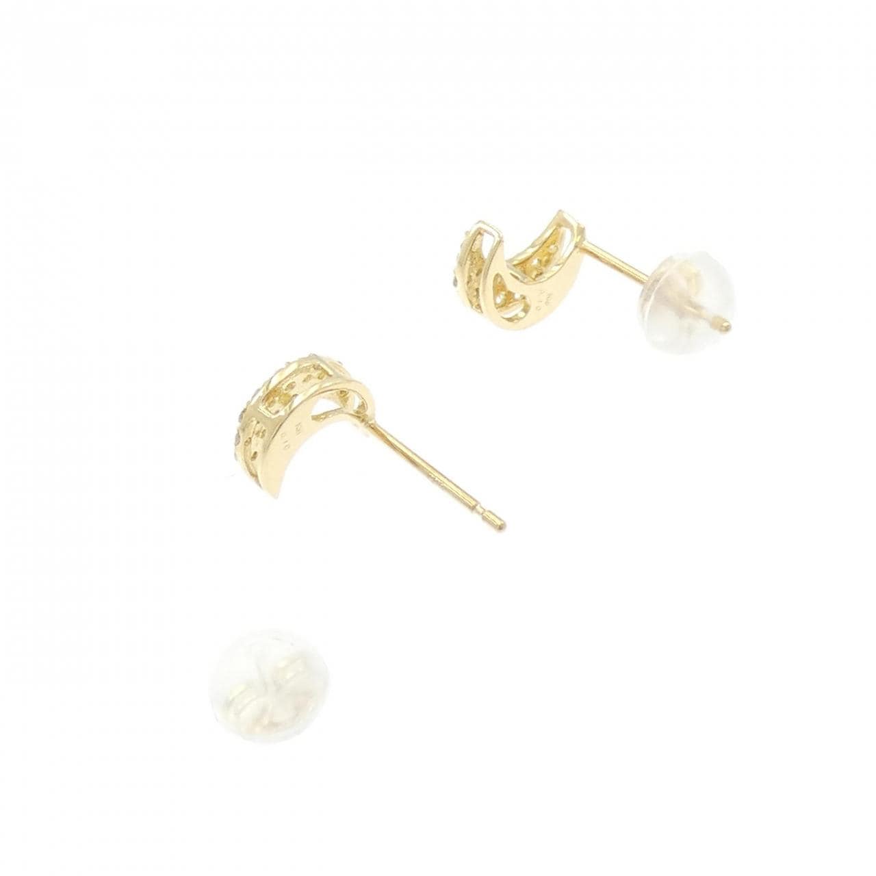 【リメイク】K18YG ムーン ダイヤモンド ピアス 0.20CT