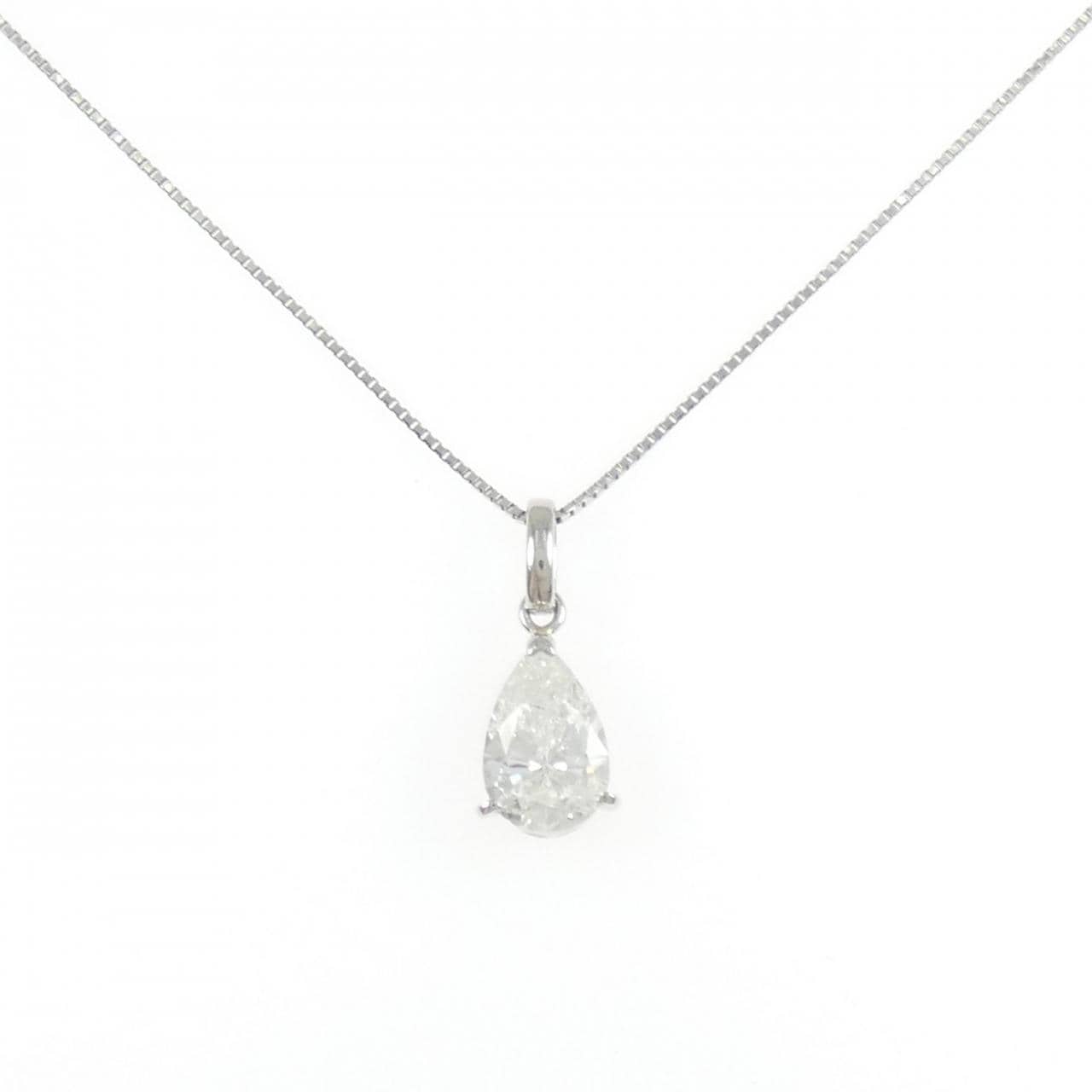 PT900/PT850鑽石項鍊，1.473克拉，G色，I1淨度，梨形