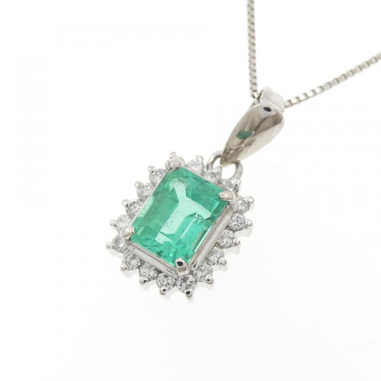 PT900/PT850 エメラルド ネックレス 0.885CT
