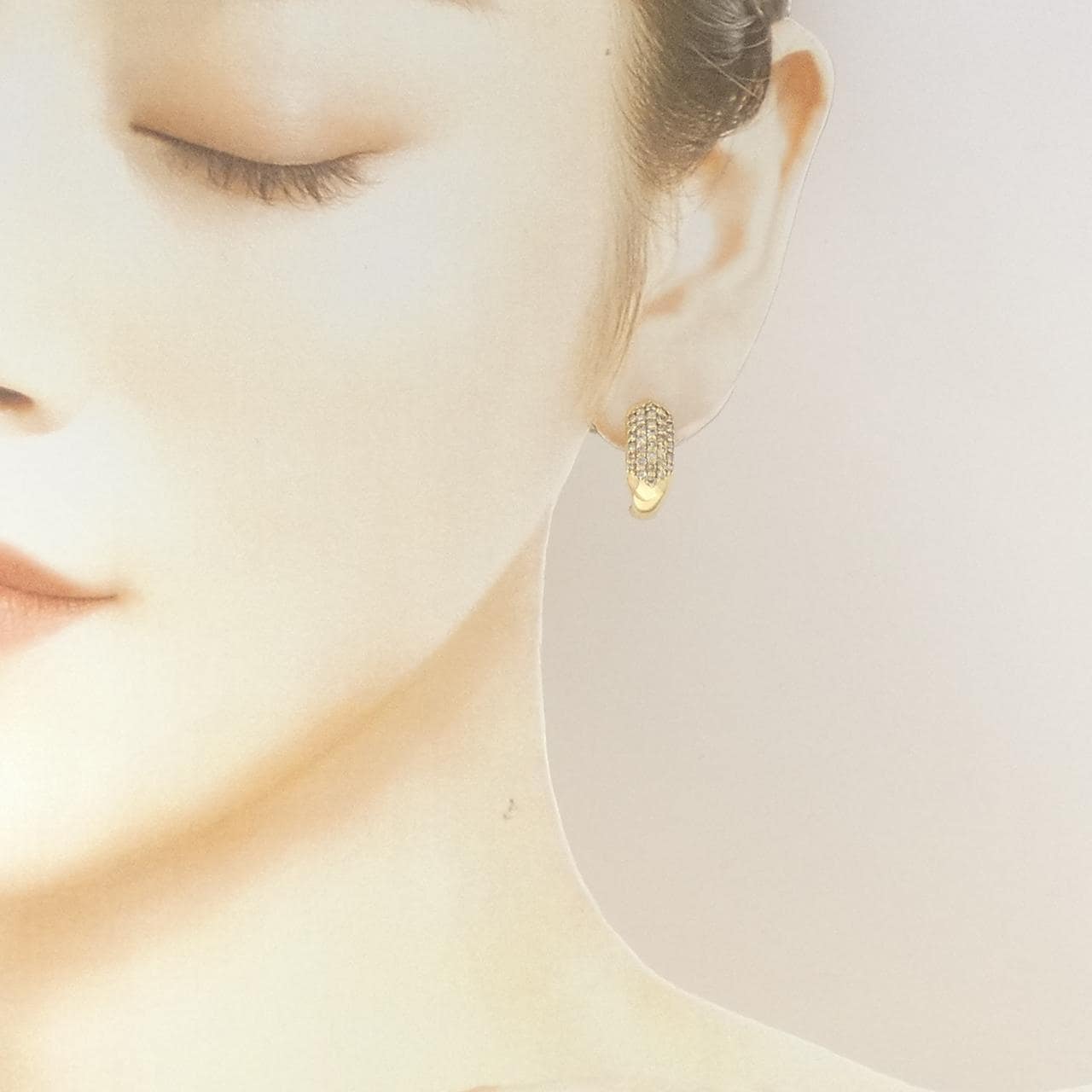 K18YG パヴェ ダイヤモンド ピアス 1.00CT