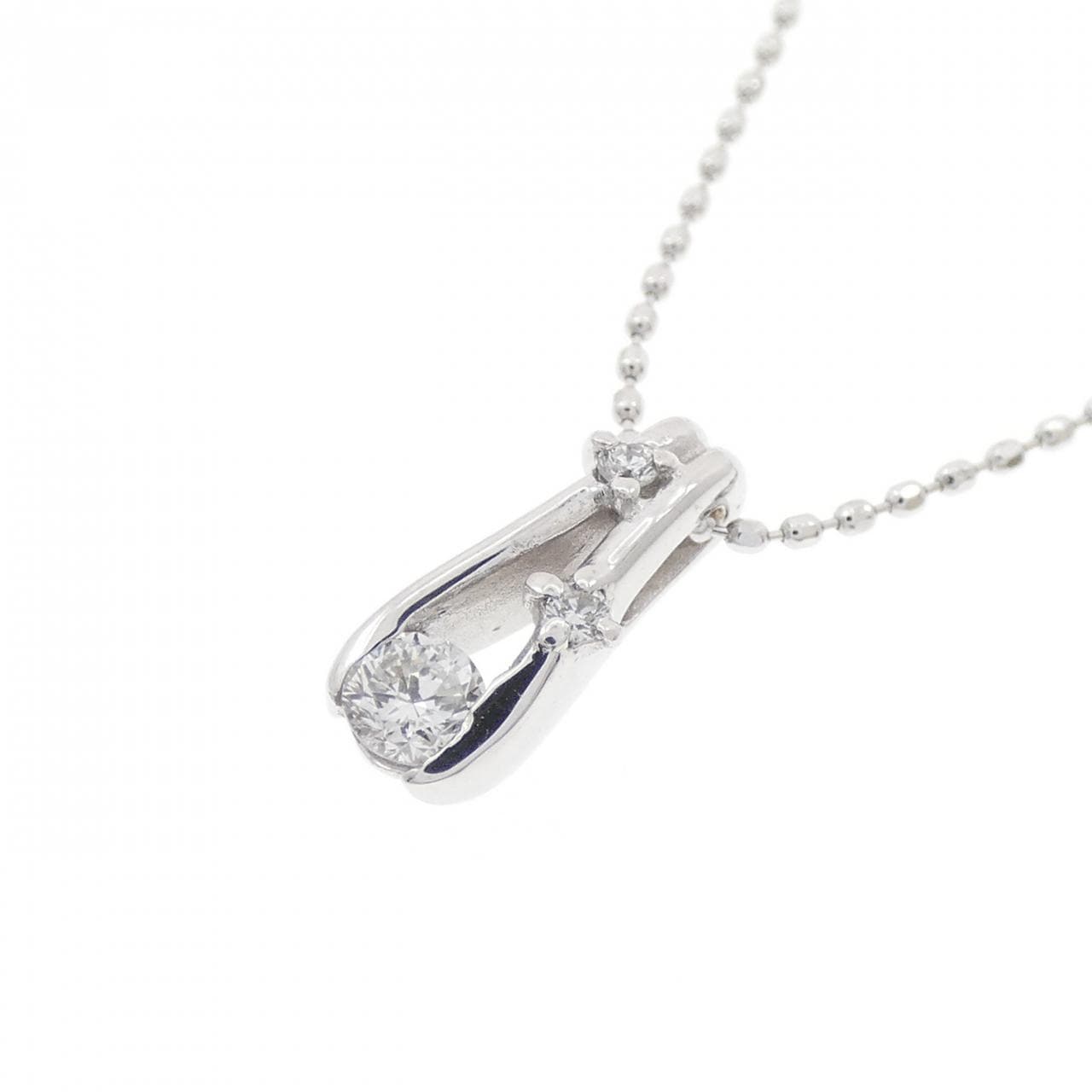 K18WG ダイヤモンド ネックレス 0.12CT