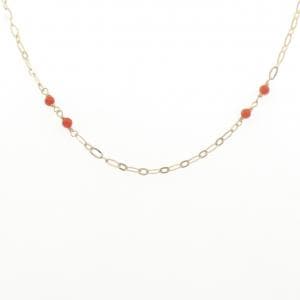 K18YG サンゴ ネックレス