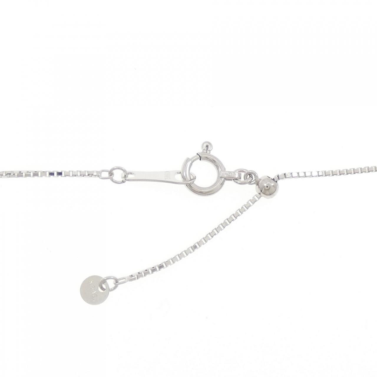 K18WG イニシャルU ダイヤモンド ネックレス 0.19CT