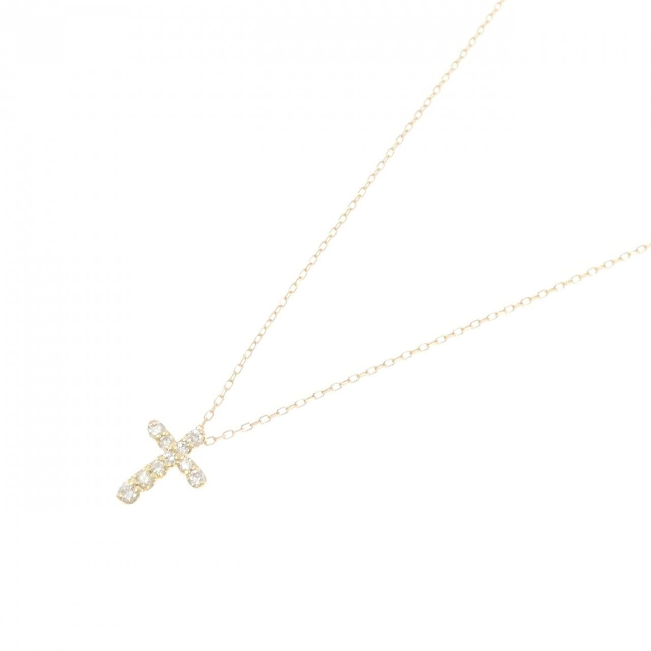 K18YG クロス ダイヤモンド ネックレス 0.20CT
