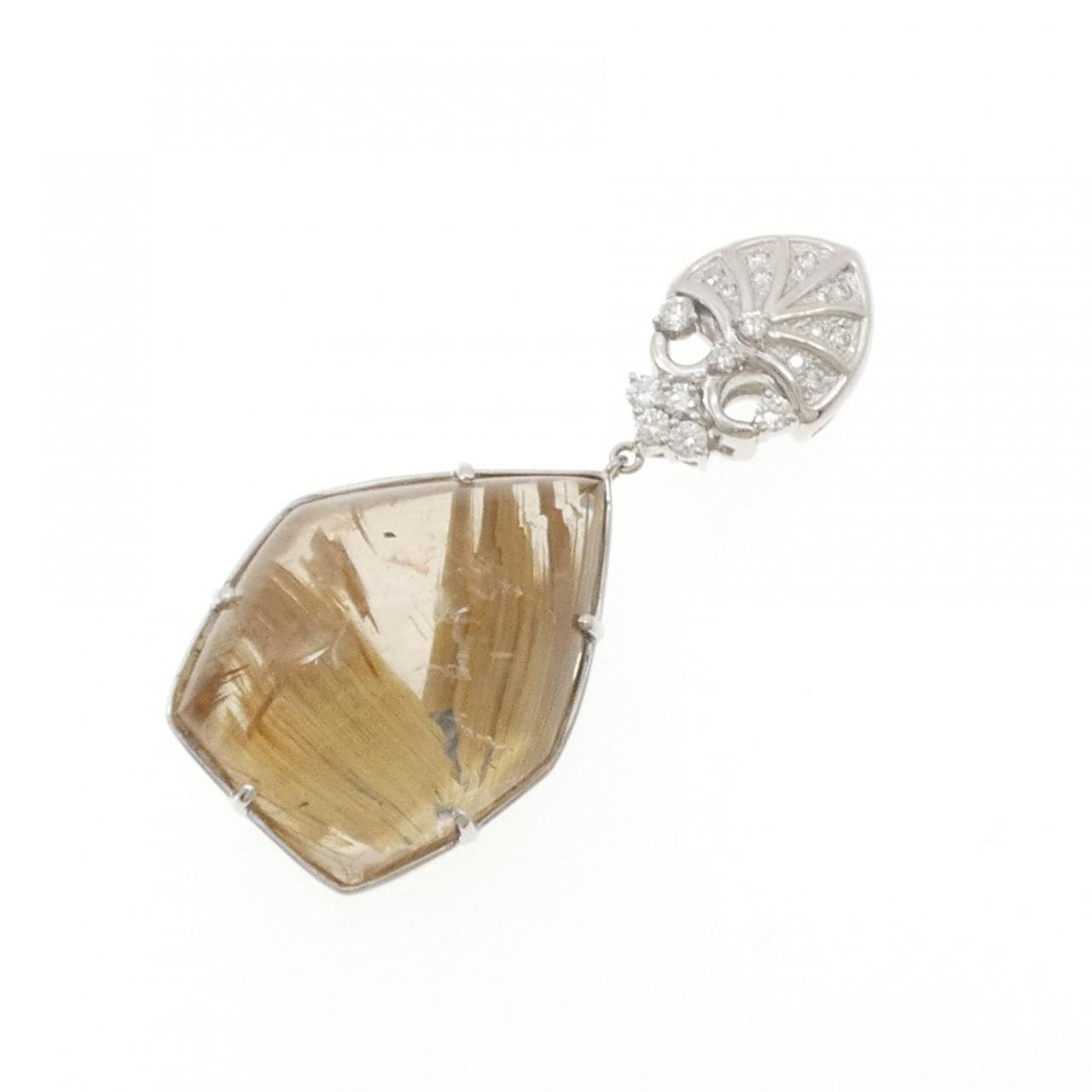K18WG ルチルクオーツ ペンダント 67.92CT