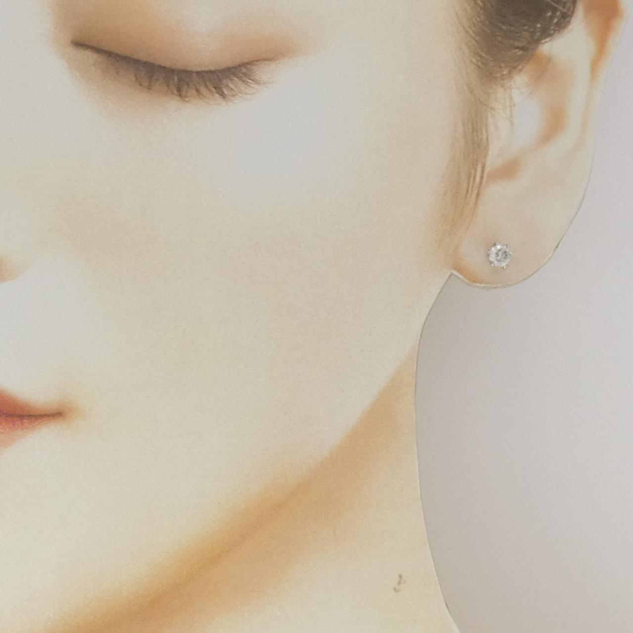 PT900 ソリティア ダイヤモンド ピアス 0.50CT