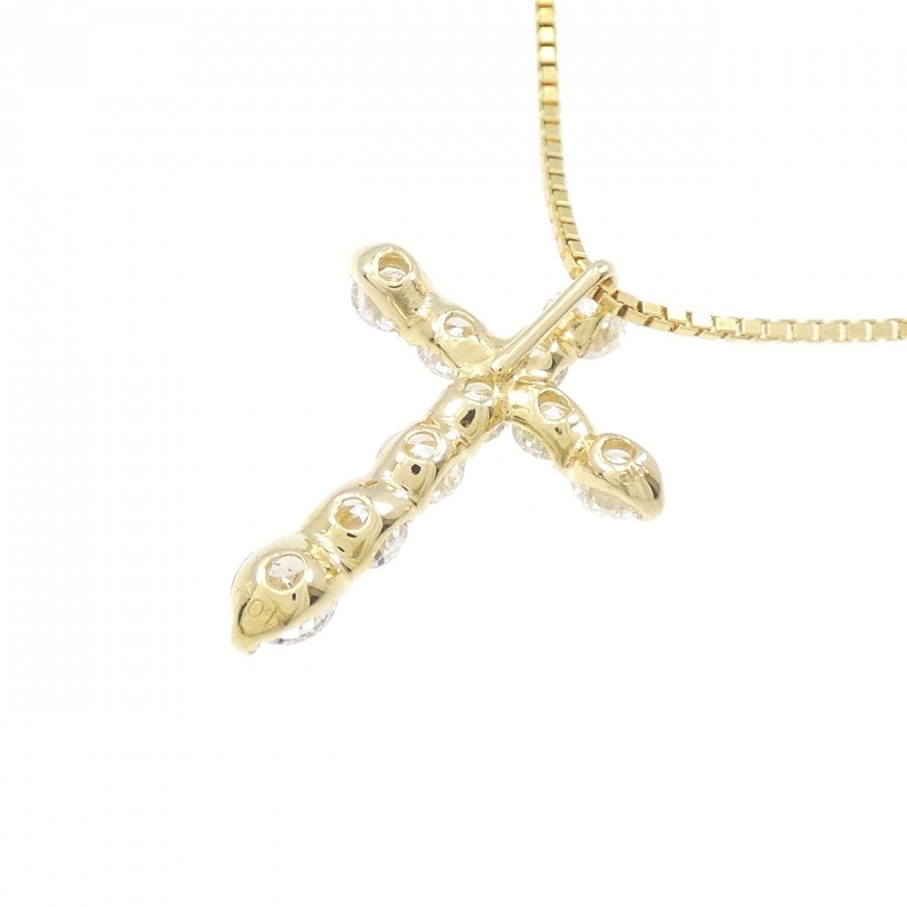 K18YG クロス ダイヤモンド ネックレス 1.02CT