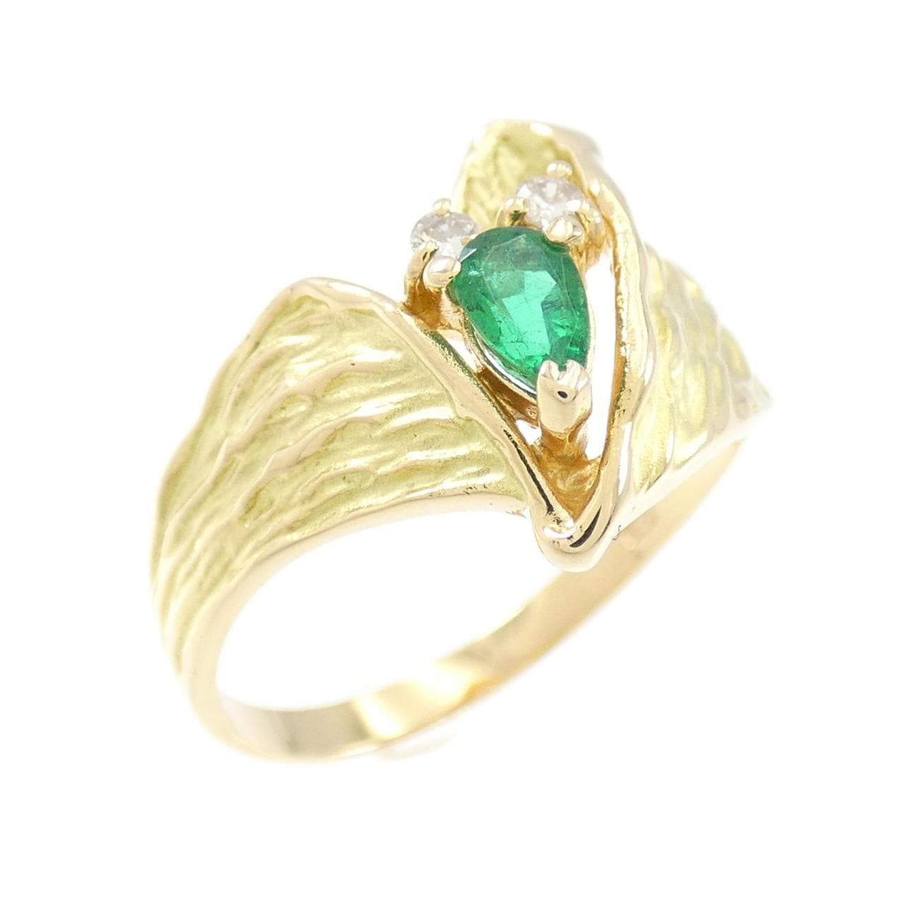 K18YG emerald ring 0.19CT