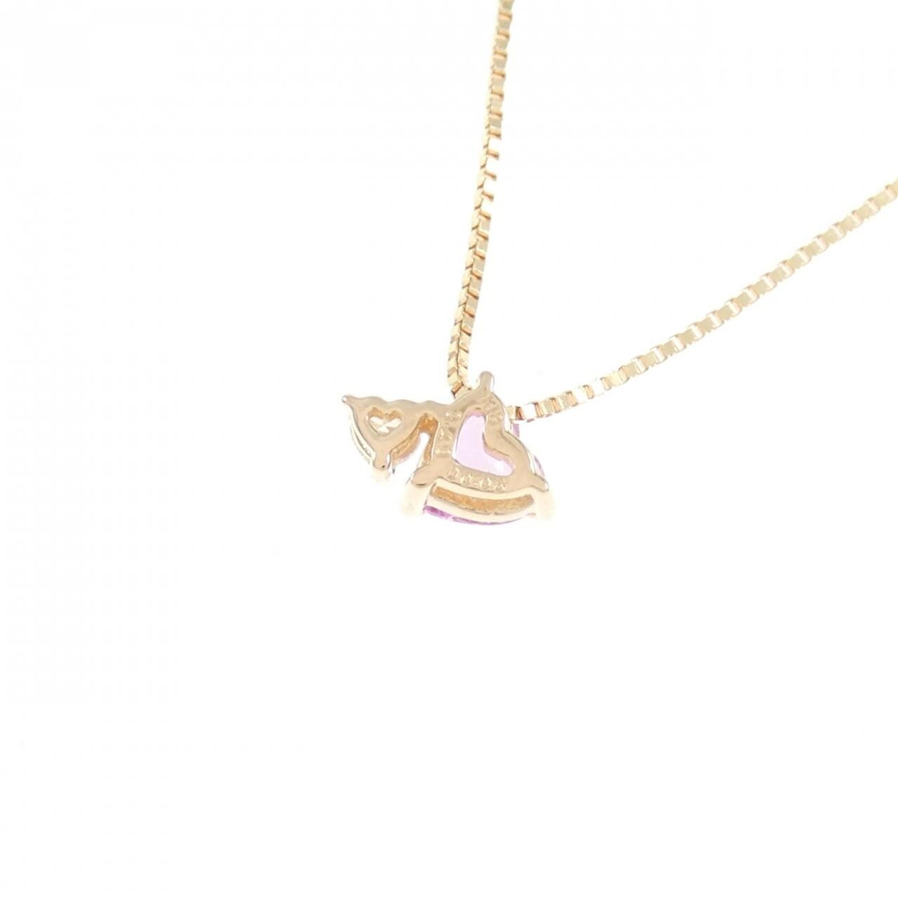 K18PG ハート サファイヤ ネックレス 0.43CT