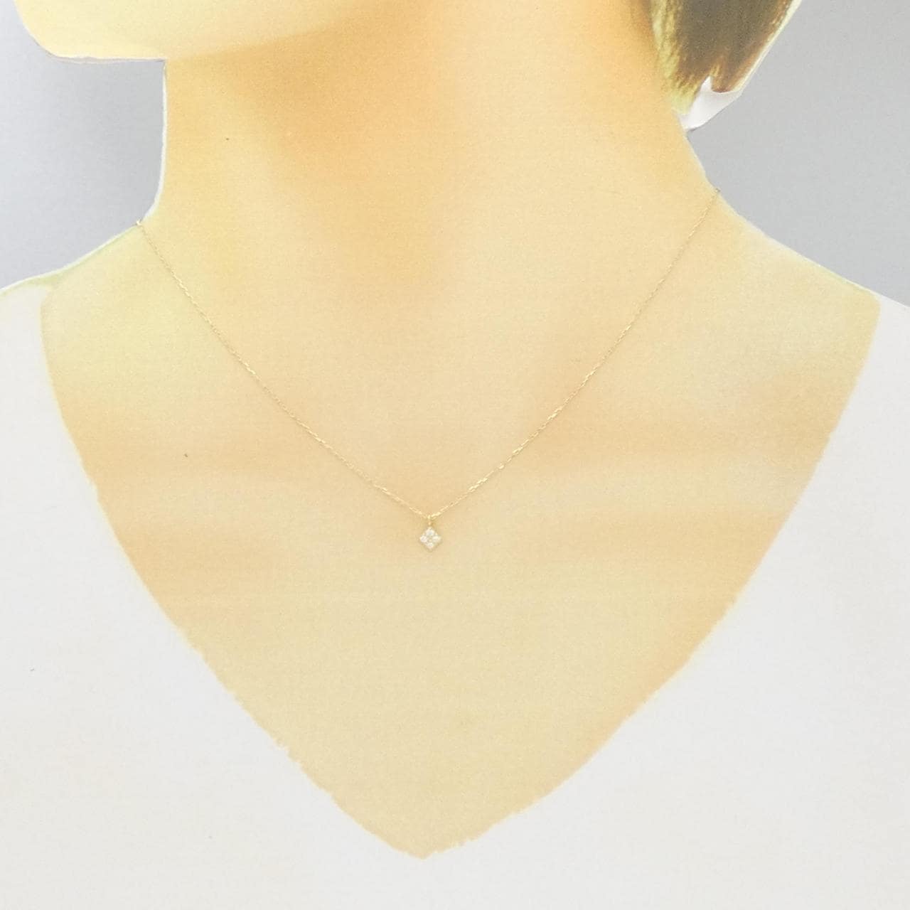 【リメイク】K18YG ダイヤモンド ネックレス 0.04CT