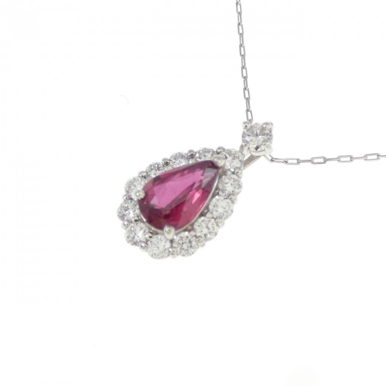 【新品】PT900/PT850 ルビー ネックレス 0.38CT