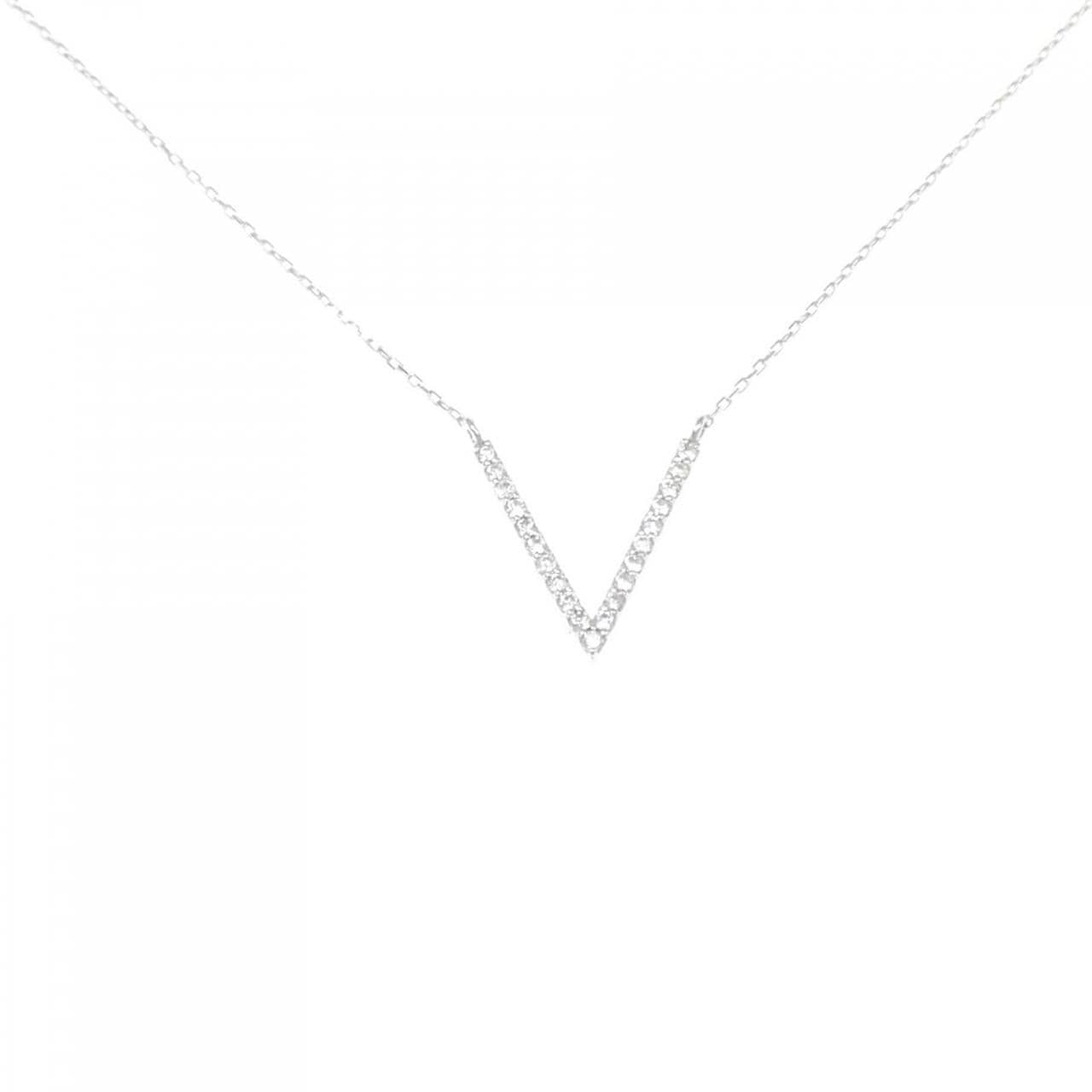 【新品】K18WG ダイヤモンド ネックレス 0.11CT