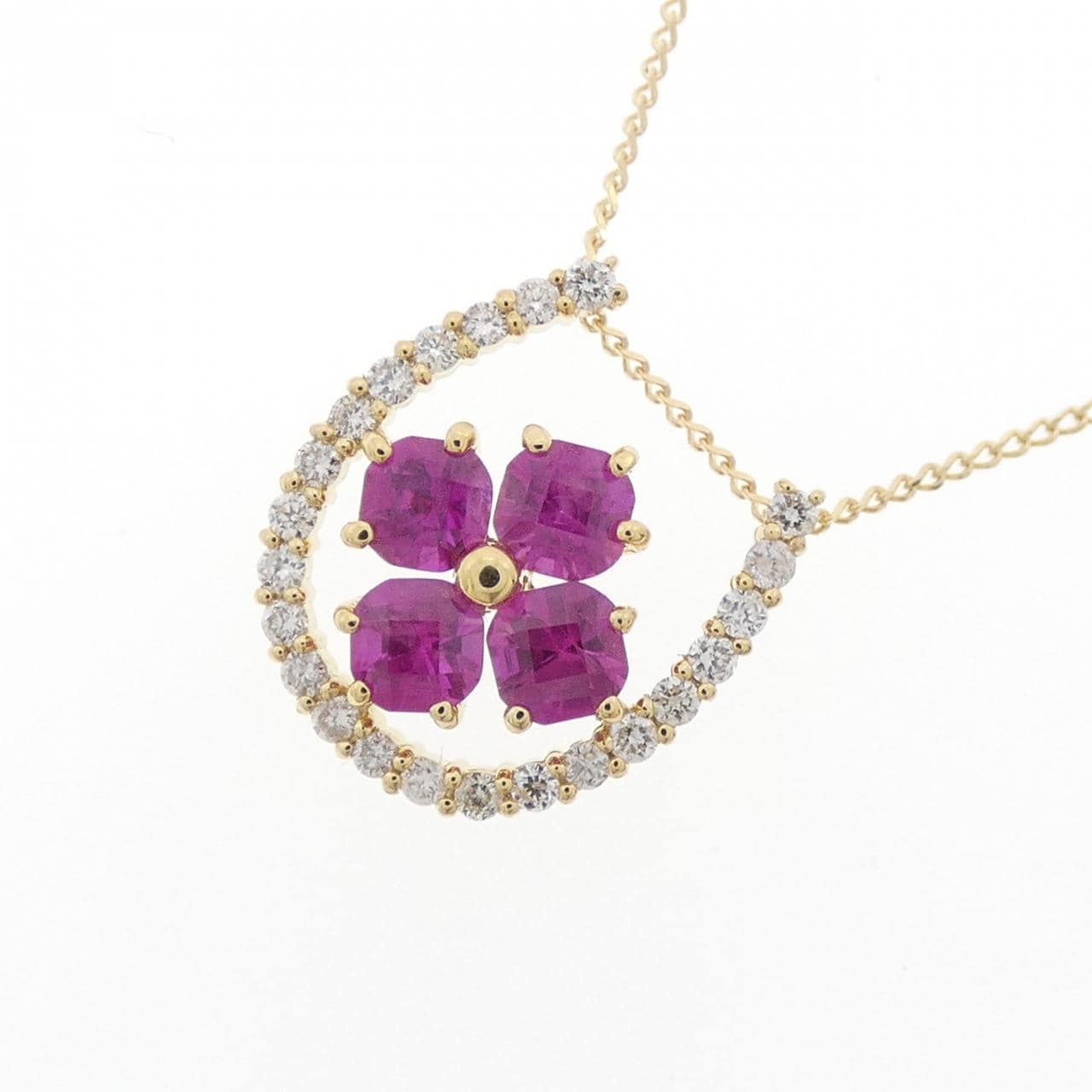 【新品】K18YG ルビー ネックレス 0.50CT