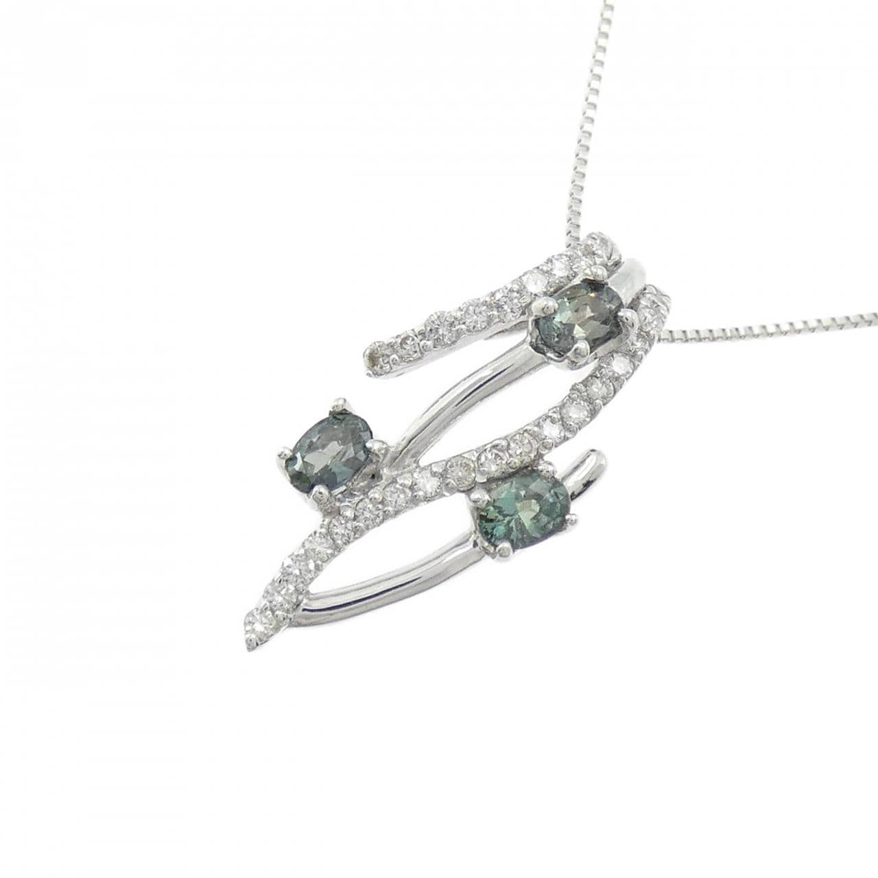 K18WG アレキサンドライト ネックレス 0.41CT