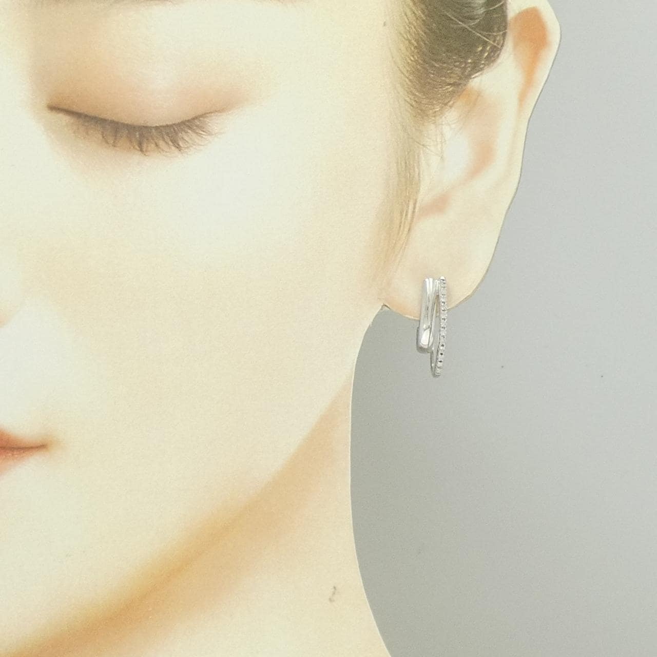 750WG/K18WG ダイヤモンド ピアス