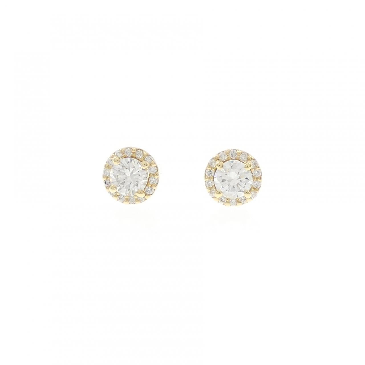 【リメイク】K18YG/ST ダイヤモンド ピアス 0.308CT 0.314CT H SI1-2 VG
