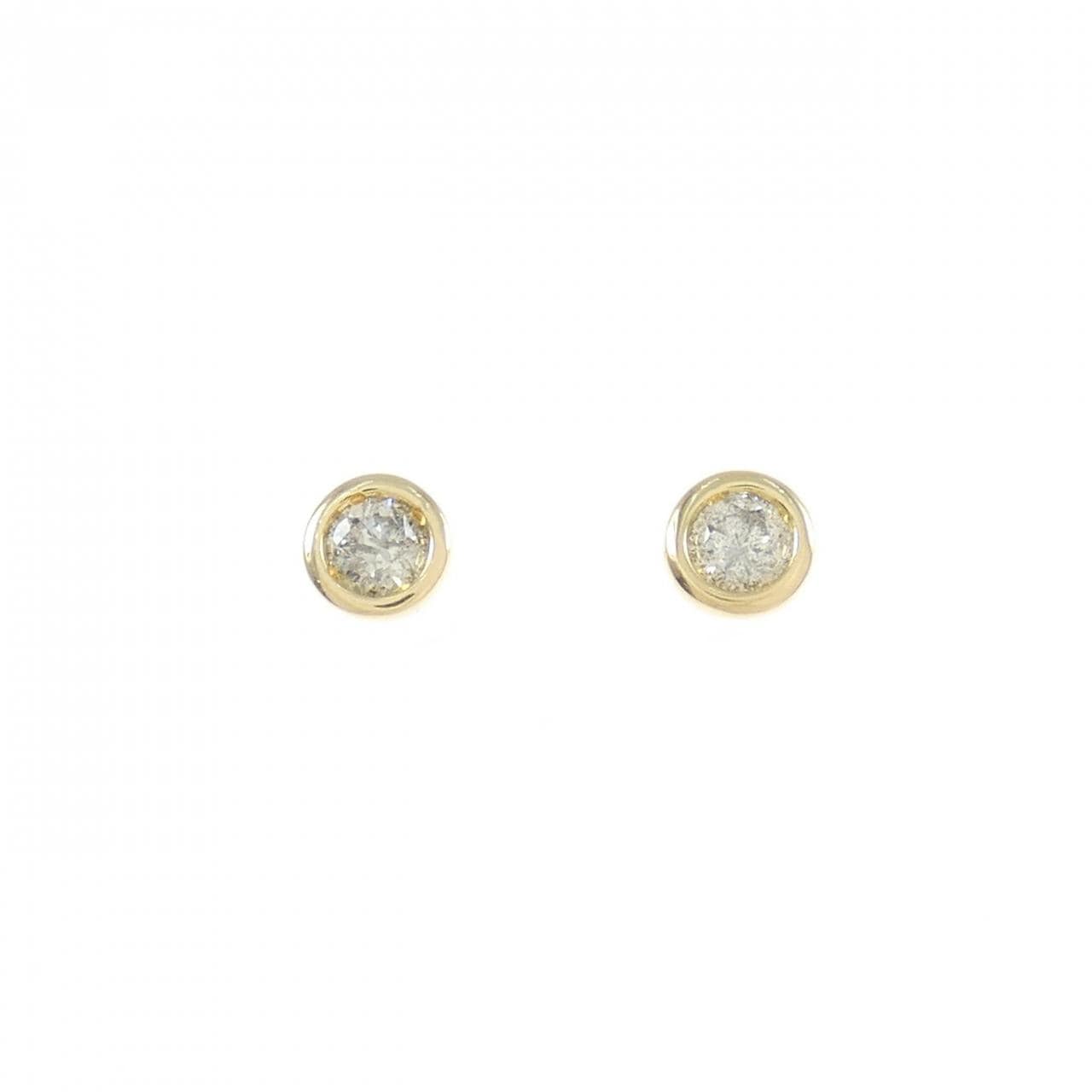 K18YG单钻钻石耳环 0.13CT