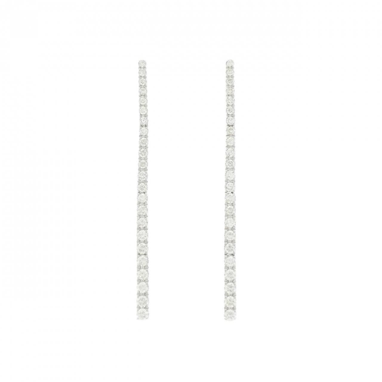 K18WG ダイヤモンド ピアス 0.84CT