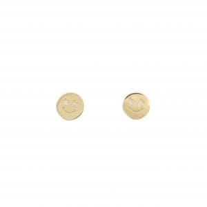 K18YG スマイル ダイヤモンド ピアス 0.02CT
