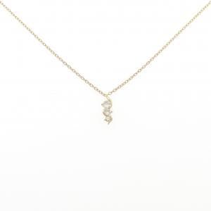 K18YG スリーストーン ダイヤモンド ネックレス 0.15CT