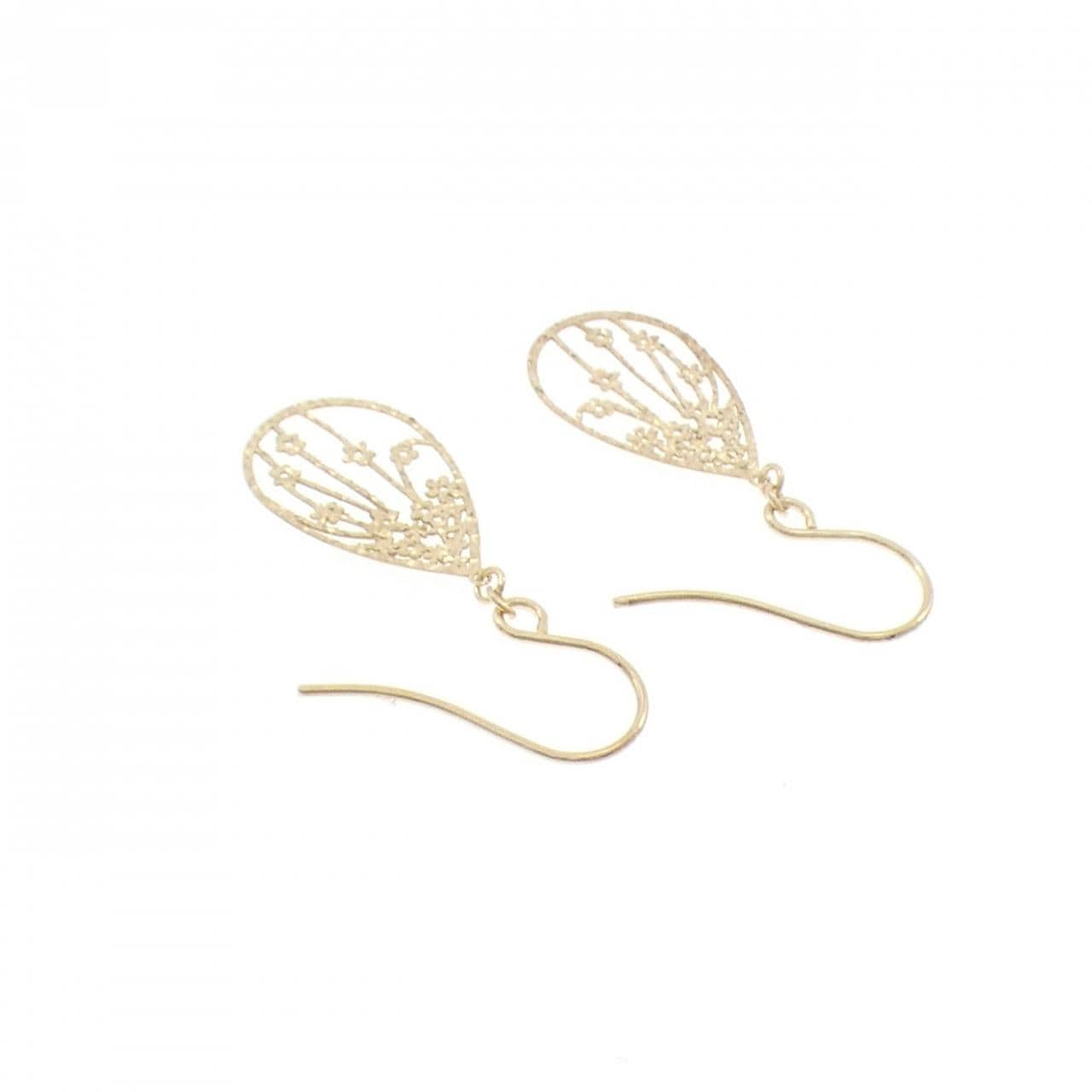 K18YG フラワー ピアス