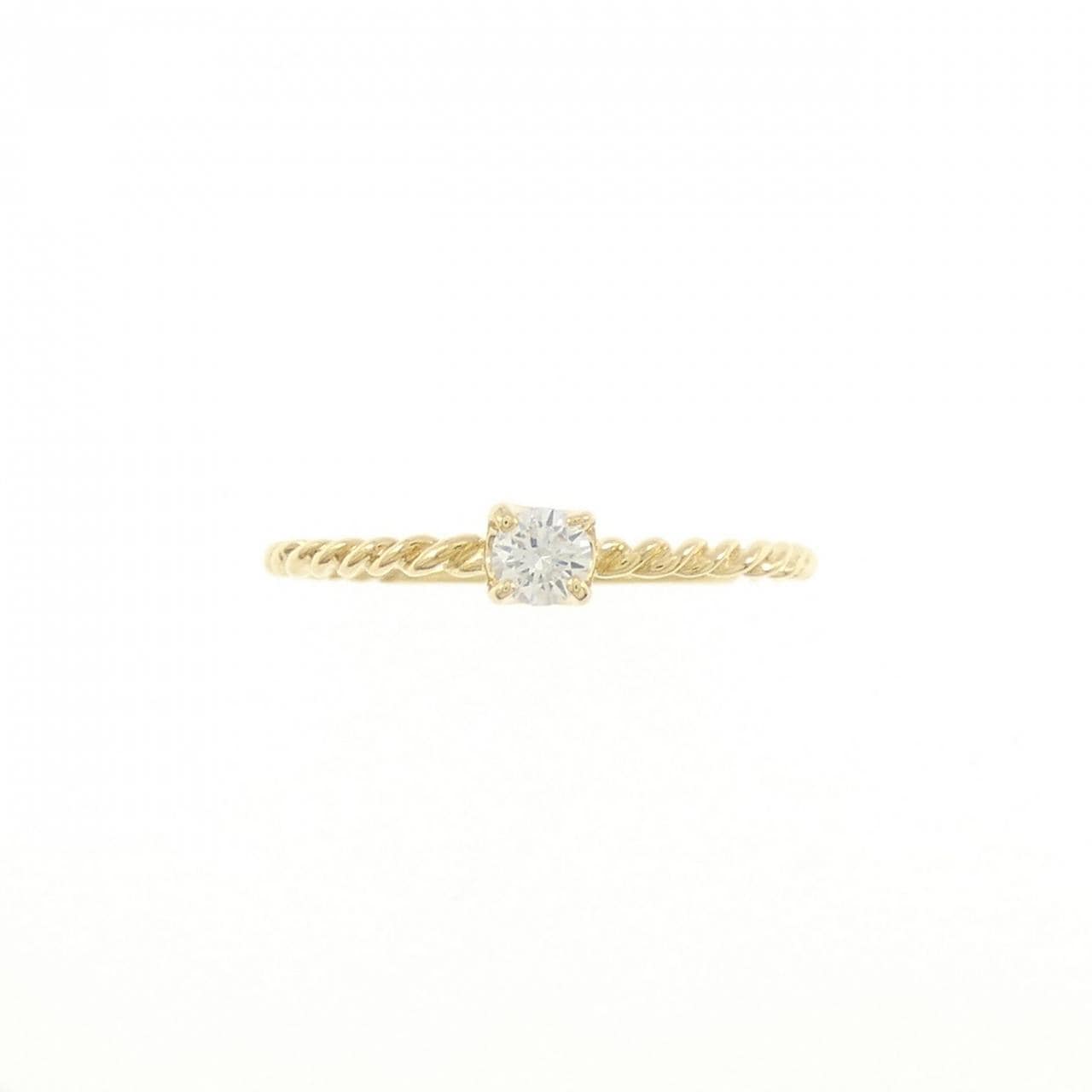【新品】K18YG ソリティア ダイヤモンド リング 0.093CT