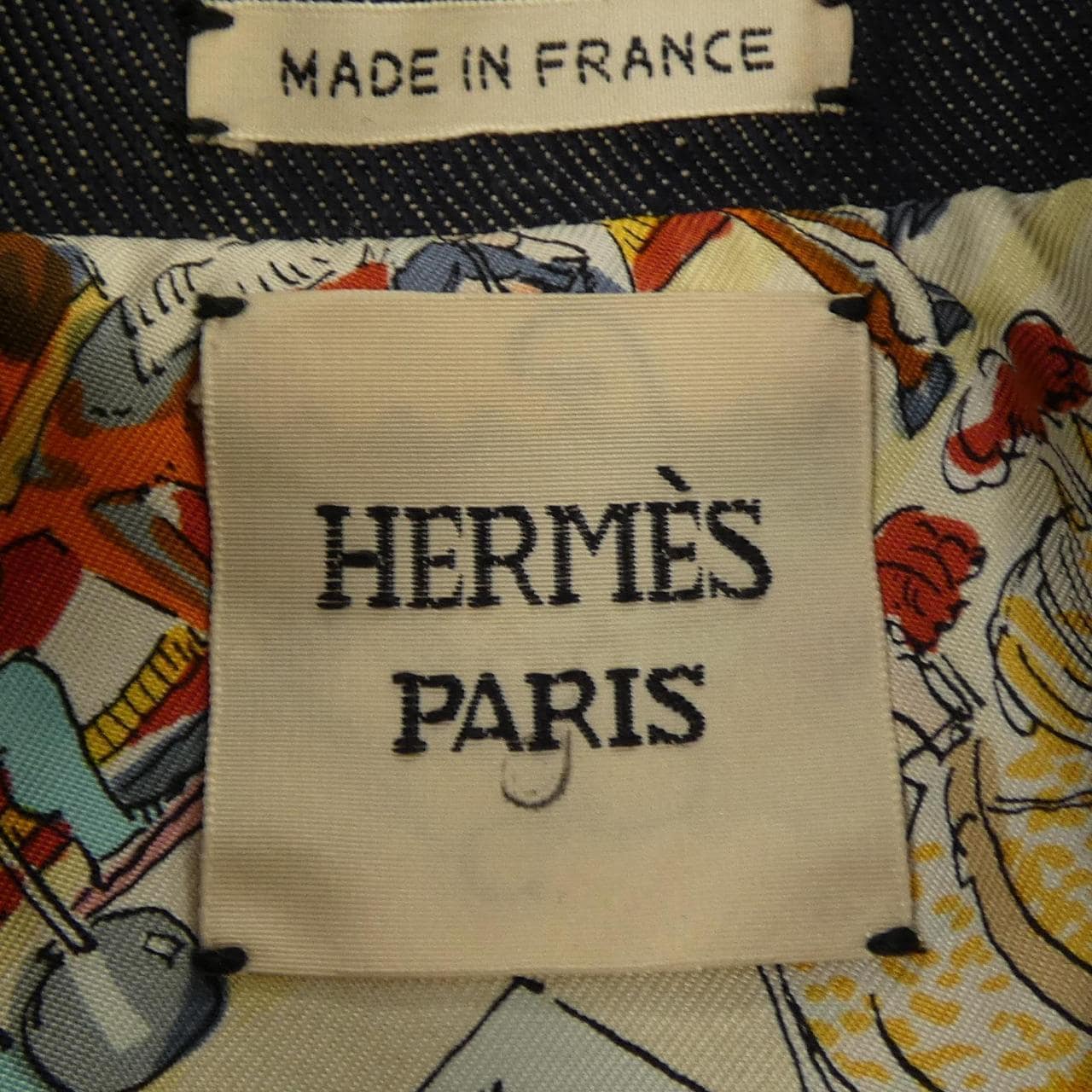 エルメス HERMES CIRQUE MOLIER クルードセル CLOU DE SELLE jk068 デニムジャケット