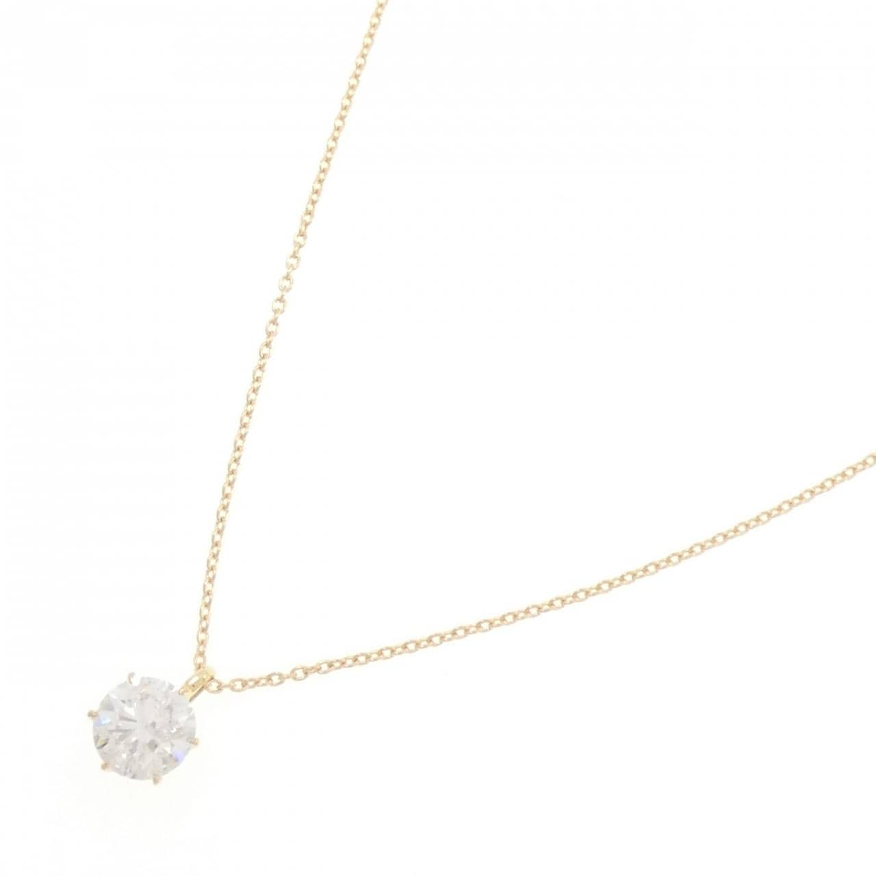 【リメイク】K18YG ダイヤモンド ネックレス 1.002CT F SI1 3EXT H&C