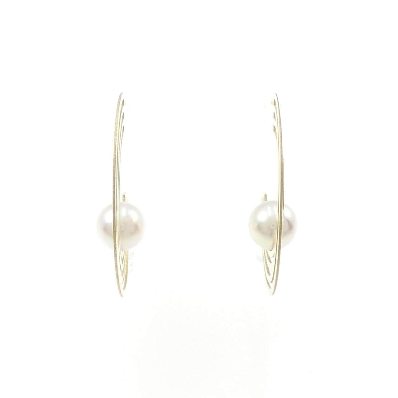 K18YG Akoya pearl earrings 6.7mm