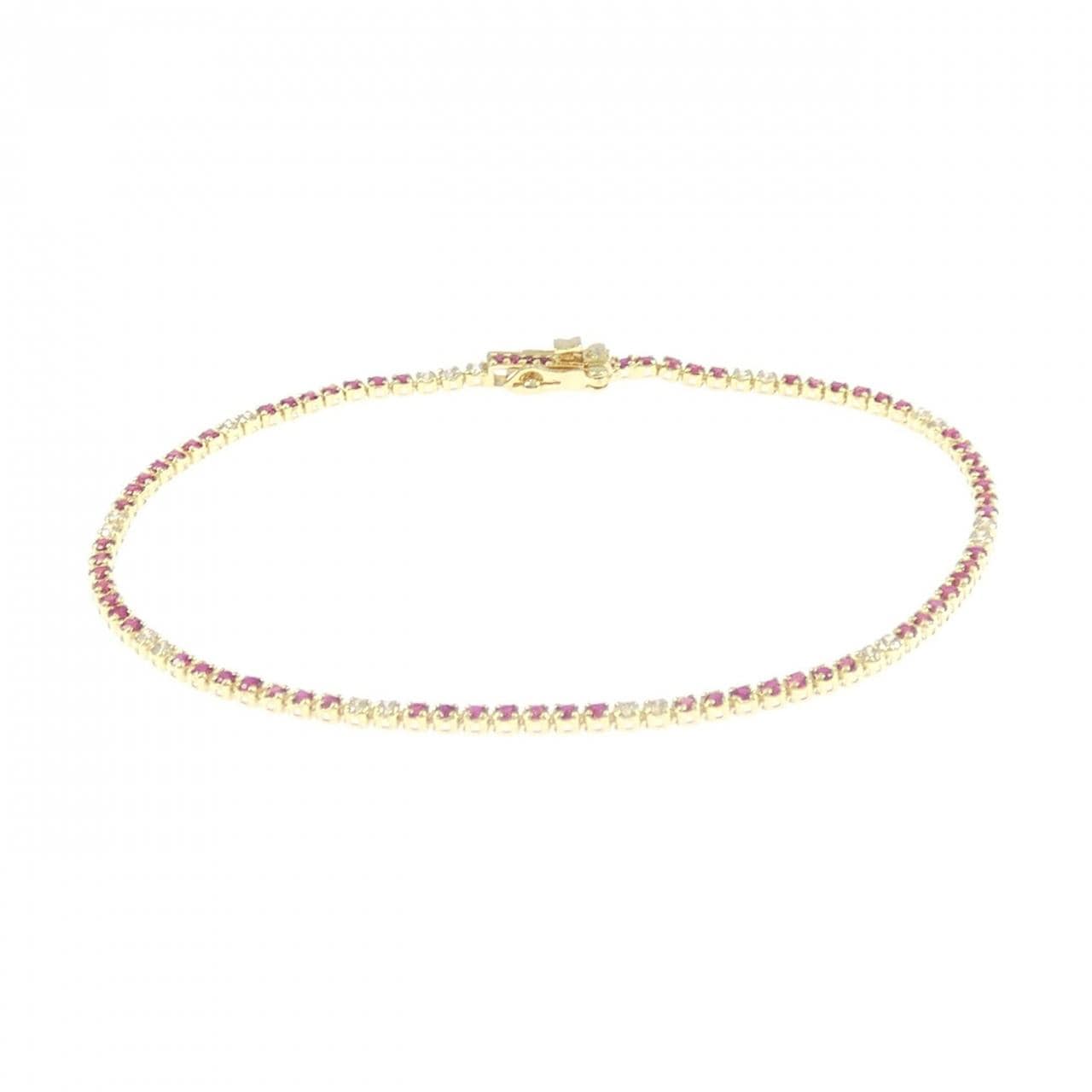 K18YG ルビー ブレスレット 1.00CT