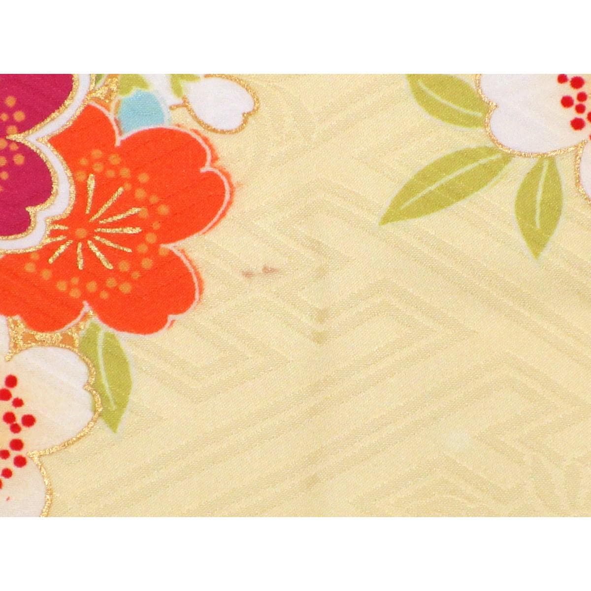 振袖　友禅金彩加工　刺繍入り