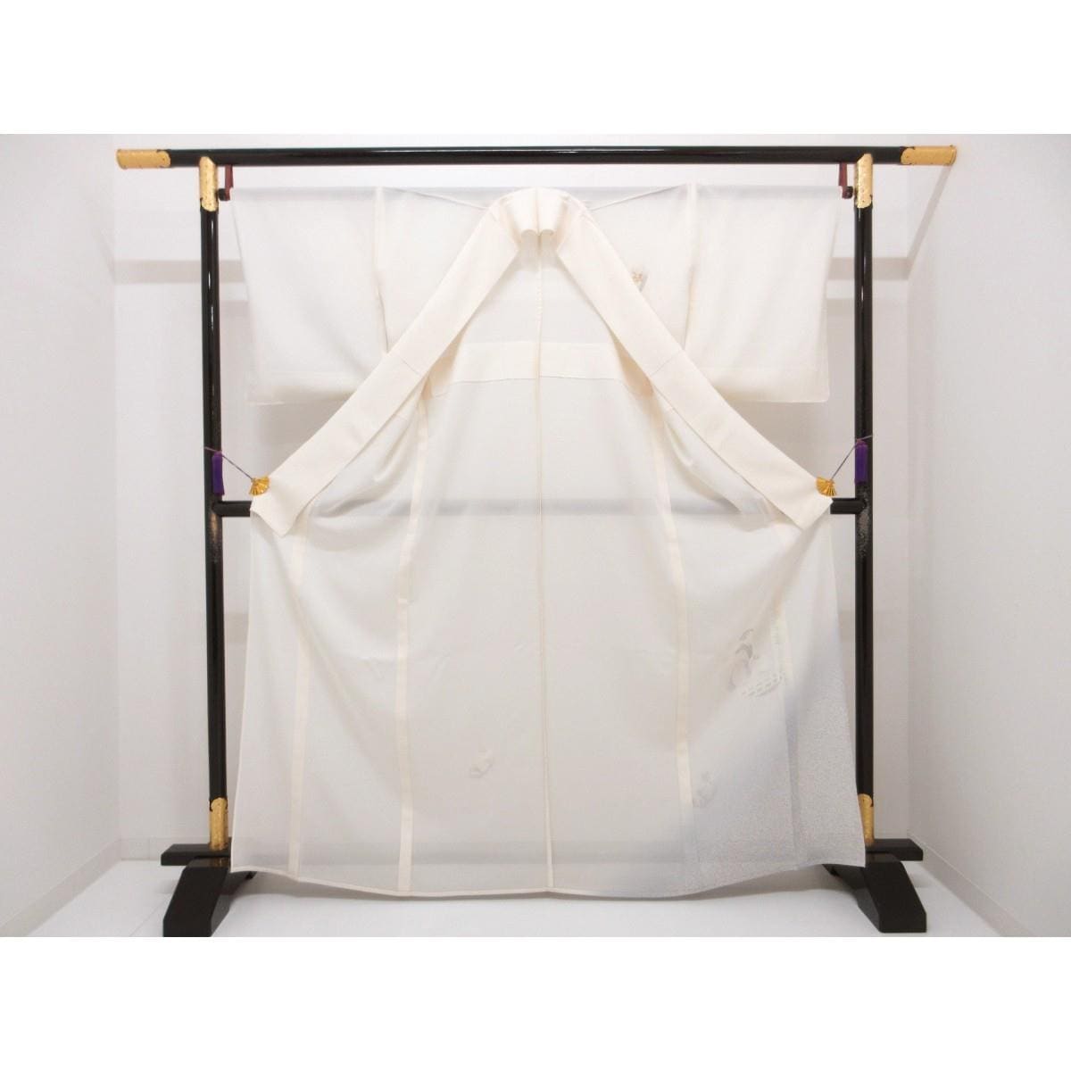 【未使用品】単衣　駒絽訪問着　友禅金彩加工　ボカシ染