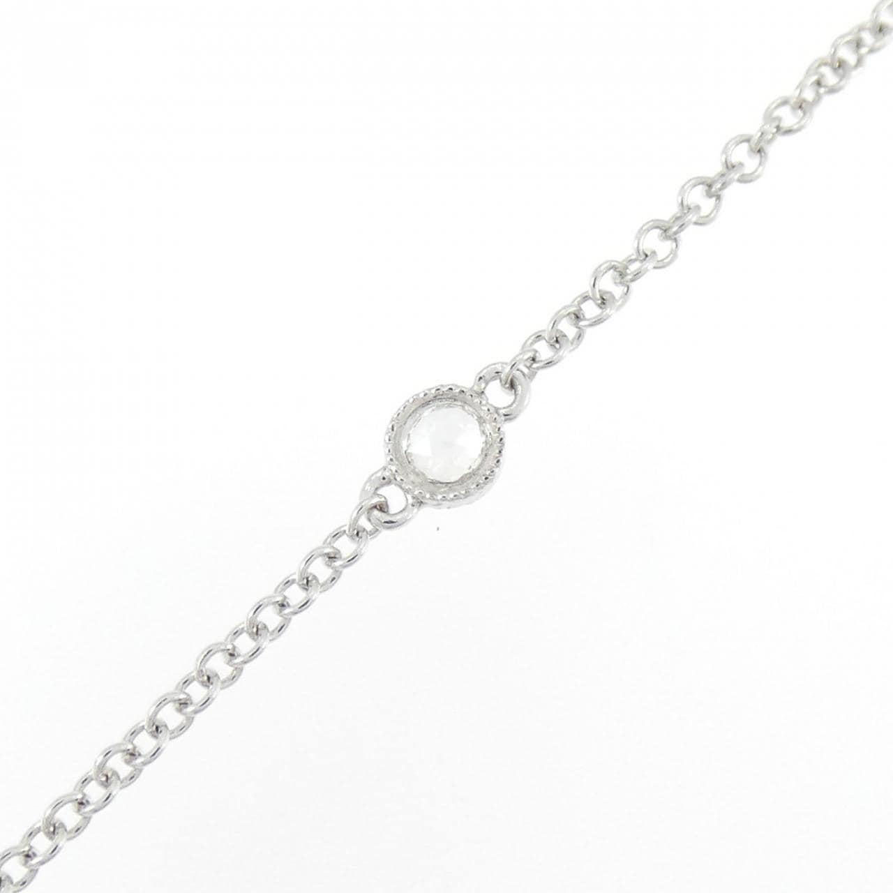 K18WG フラワー ダイヤモンド ネックレス 0.60CT