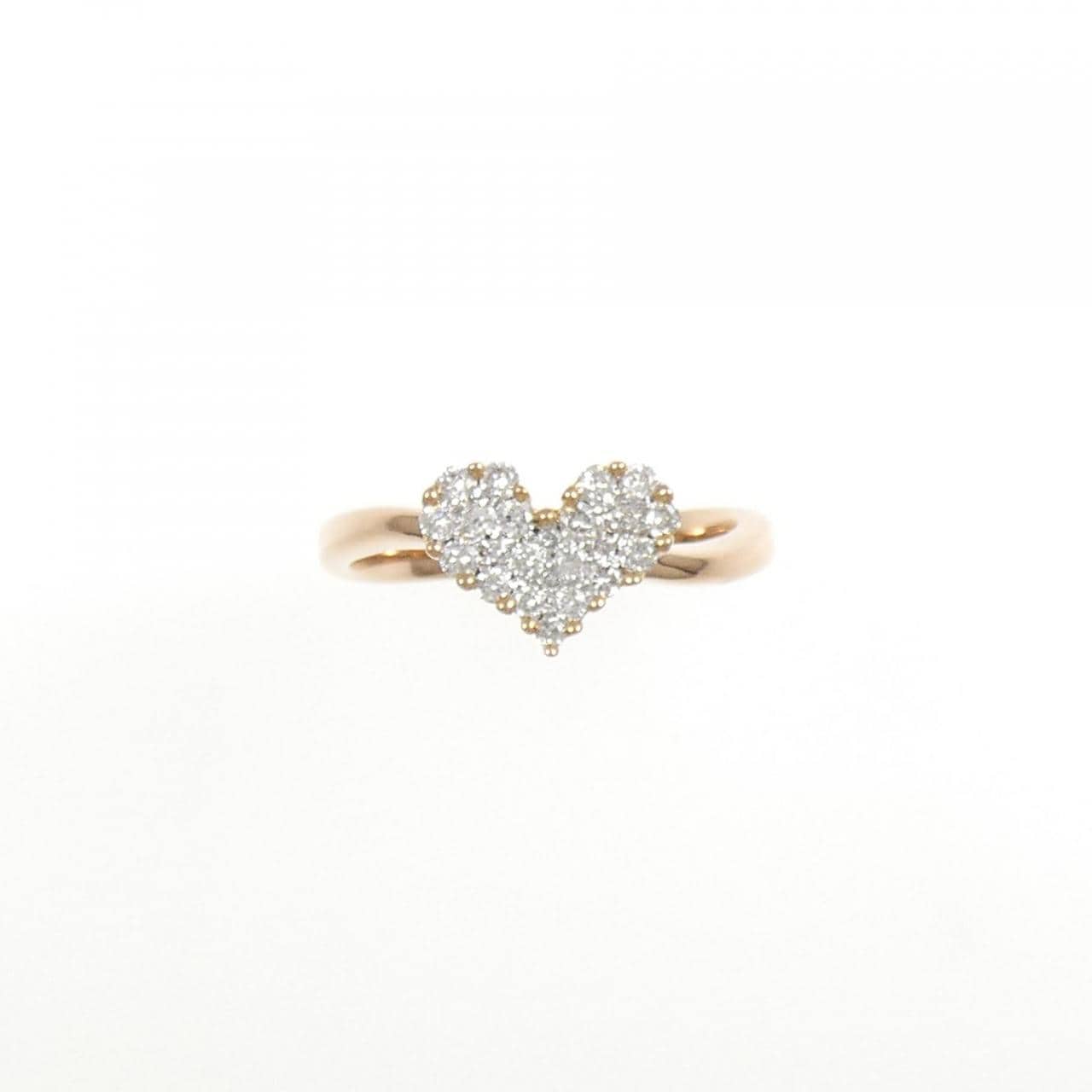 K18PG/K18WG Heart Pave Diamond Ring 0.30CT
