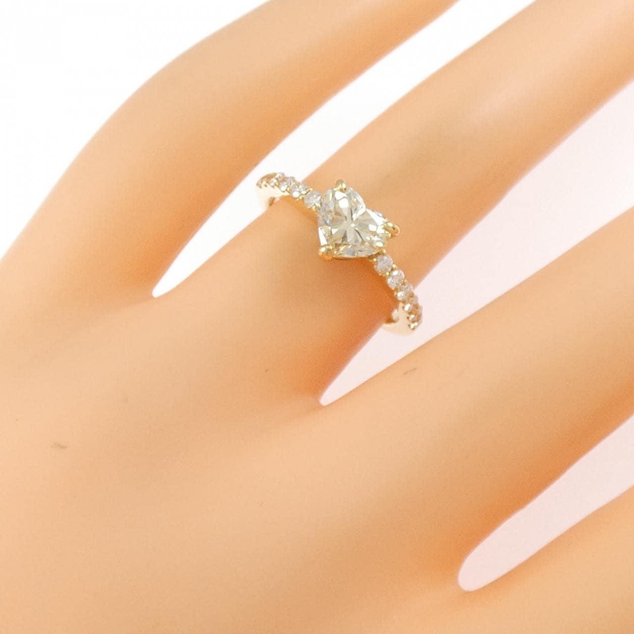 【リメイク】K18YG ダイヤモンド リング 1.017CT VLBY VS2 ハートシェイプ