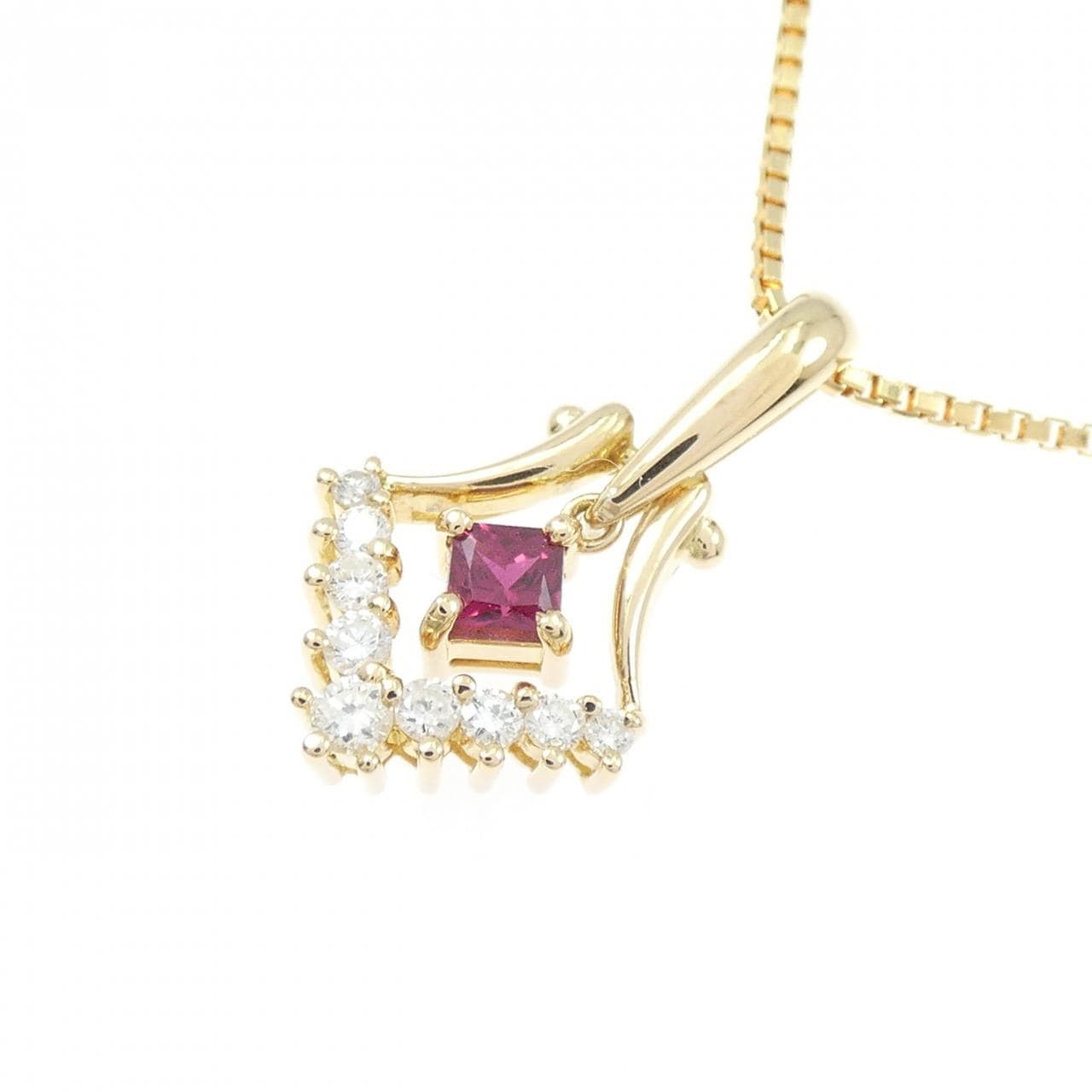 K18YG ルビー ネックレス 0.28CT
