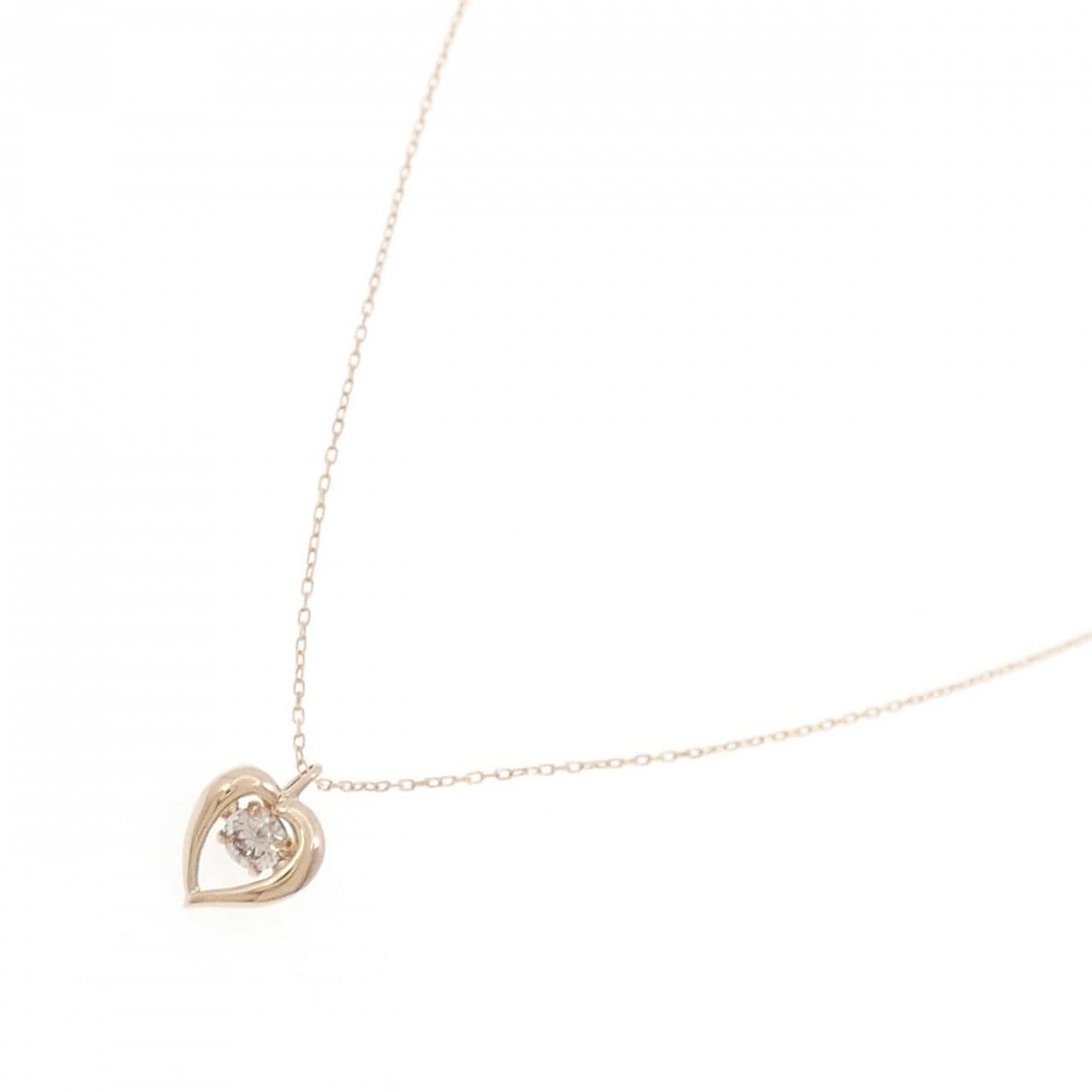 K18PG ハート ダイヤモンド ネックレス 0.08CT