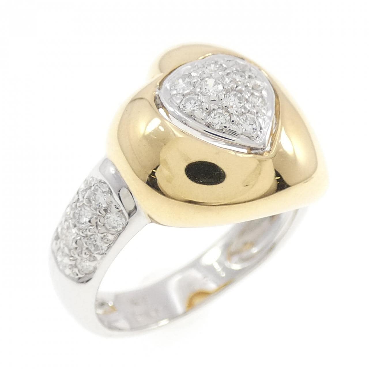 K18WG/K18YG Heart Diamond Ring 0.35CT