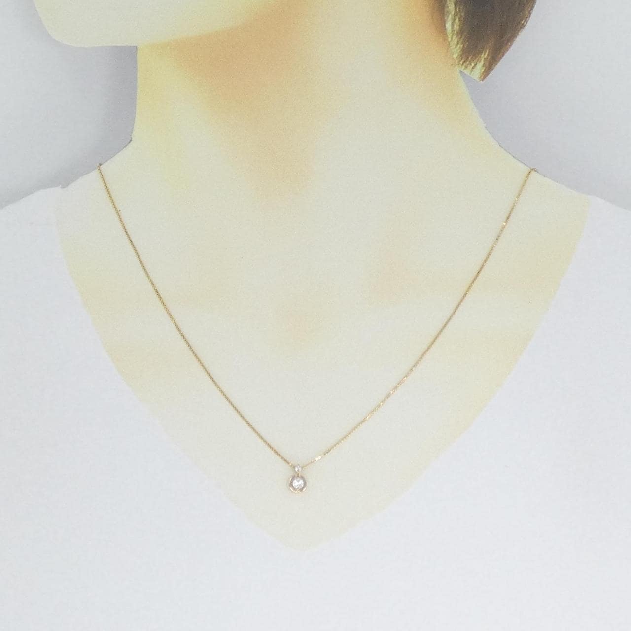 K18PG/K18YG ダイヤモンド ネックレス 0.10CT