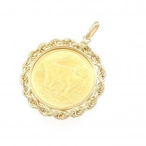K18YG (框) 硬幣吊墜