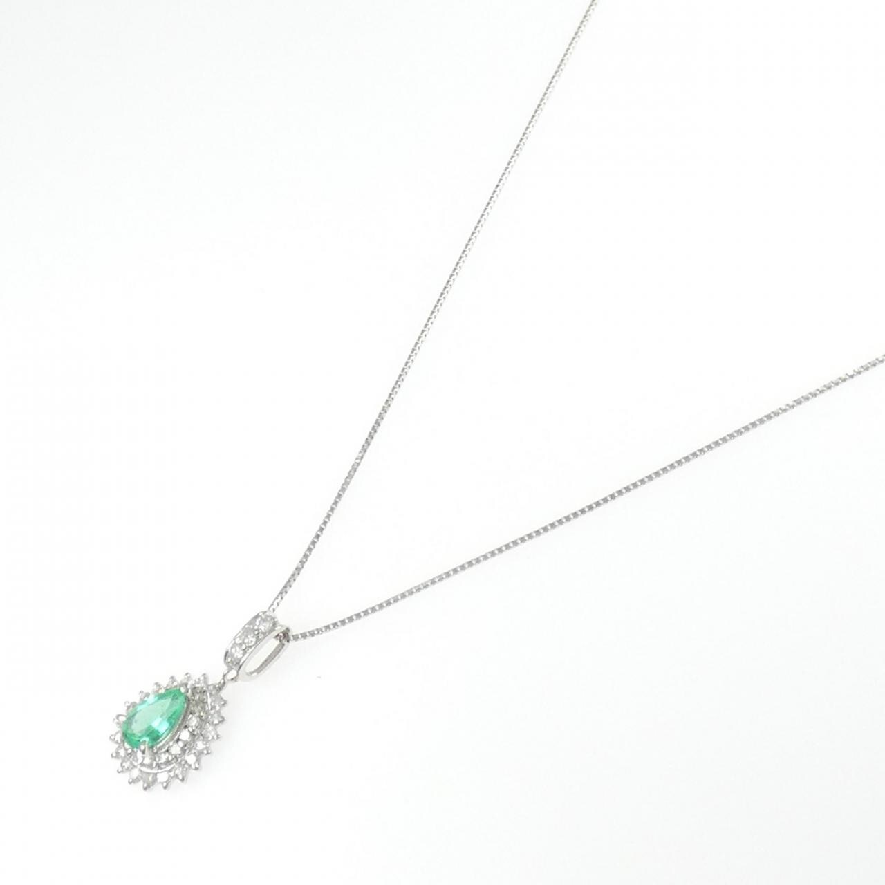 PT900/PT850 エメラルド ネックレス 0.52CT