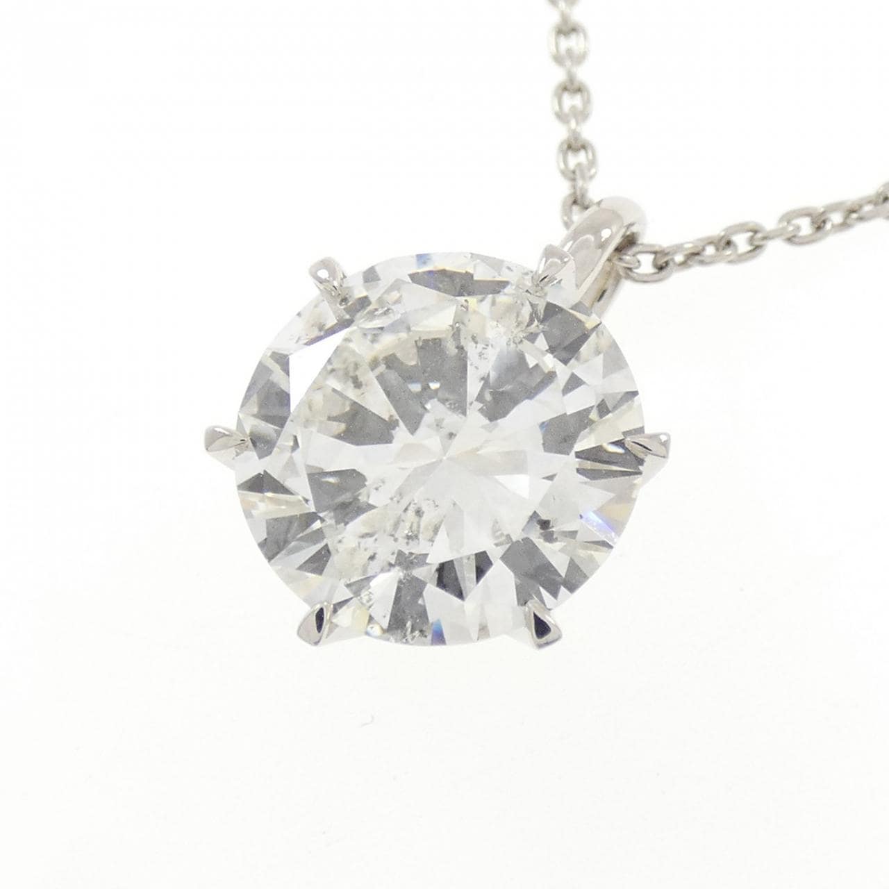【リメイク】PT900/PT850 ダイヤモンド ネックレス 3.181CT H I1 Good