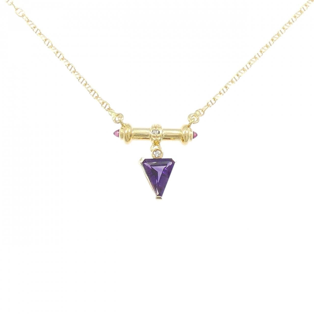 K18YG カラーストーン ネックレス