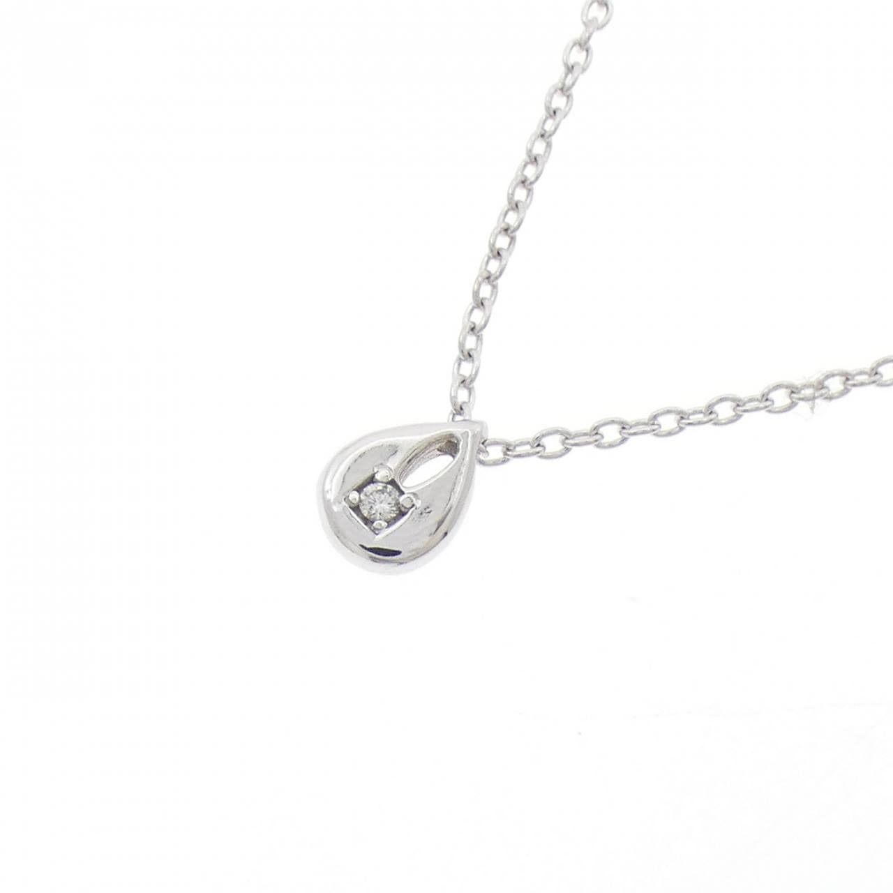 K18WG ダイヤモンド ネックレス 0.01CT